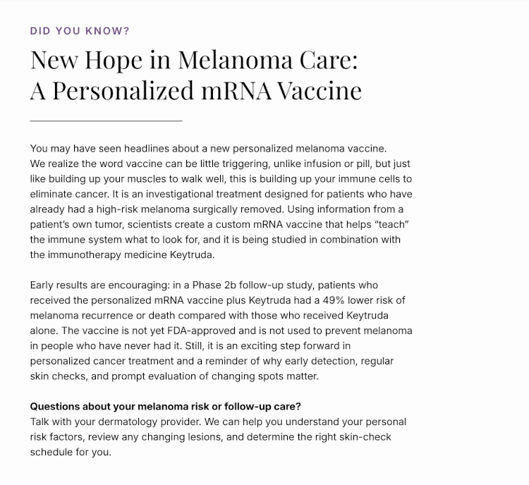 New Hope in Melanoma Care: A Personalized mRNA Vaccine