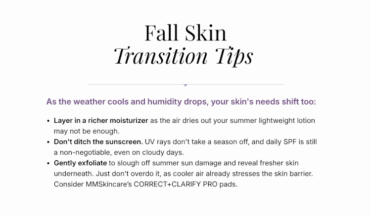 Fall Skin Transition Tips