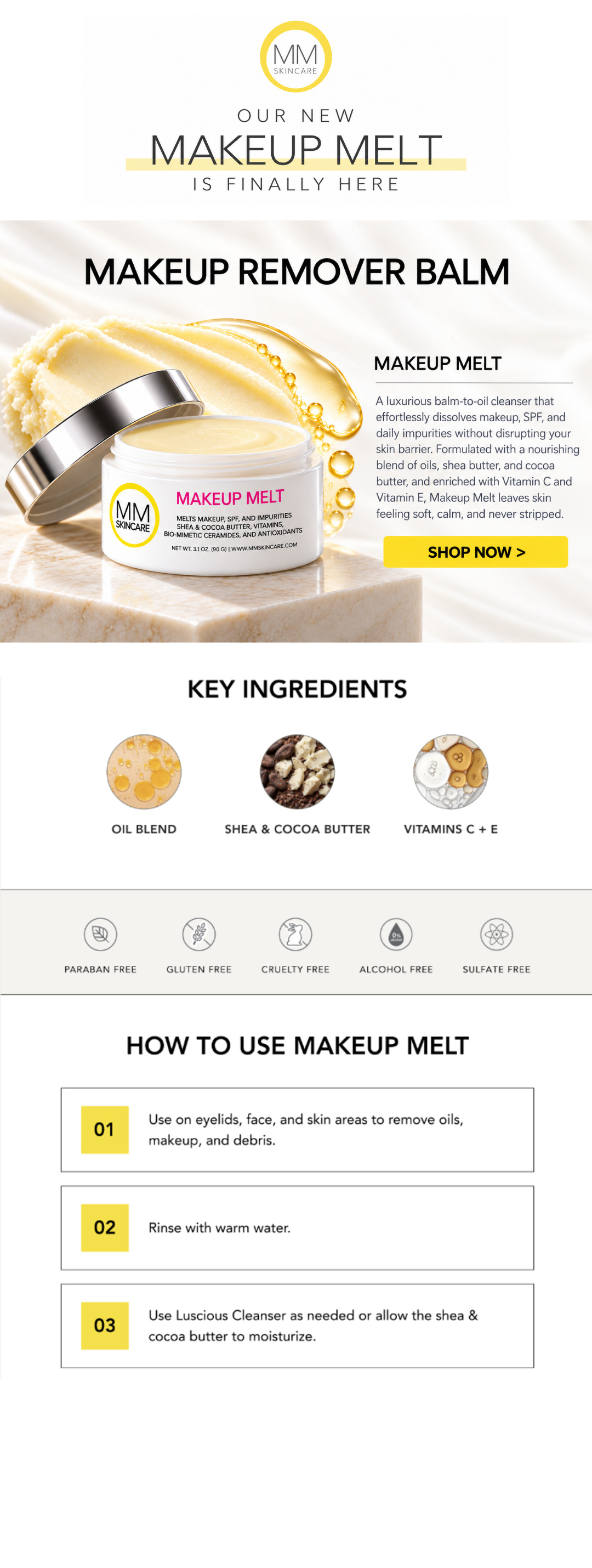 Our new MMSkincare Makeup Melt makeup remover balm is finally here - Shop Now